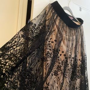 Mid Length Classic Lace and Nude  Skirt